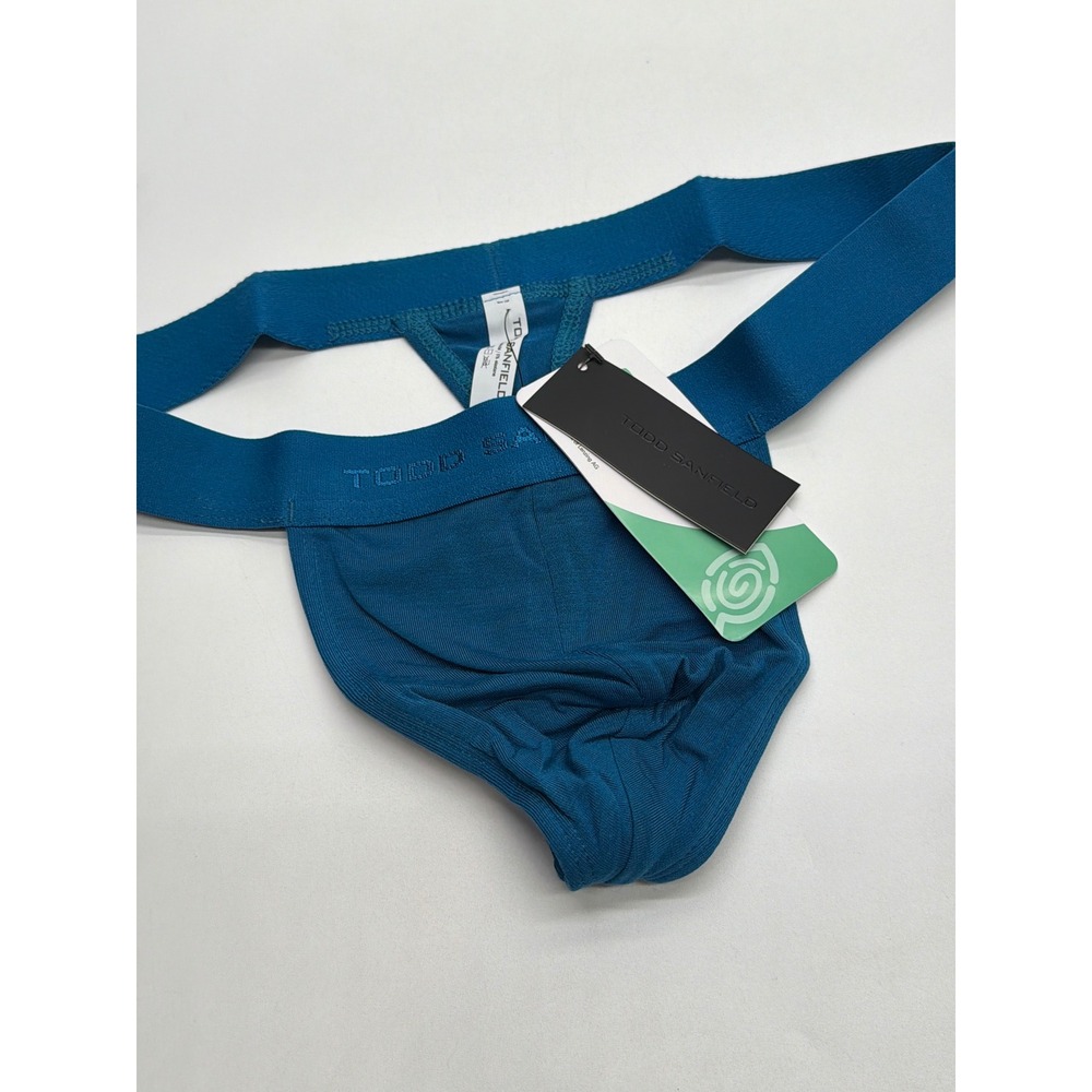Todd Sanfield Essential Thong Teal Blue Tencel Men's Underwear ES1704 Size S NWT